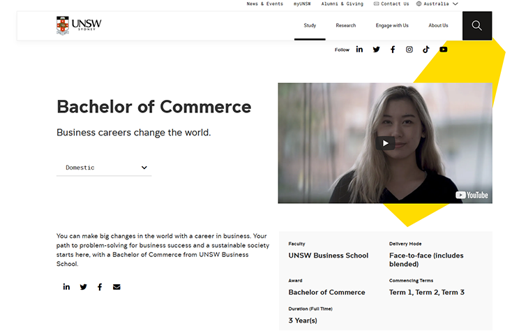 Commerce page