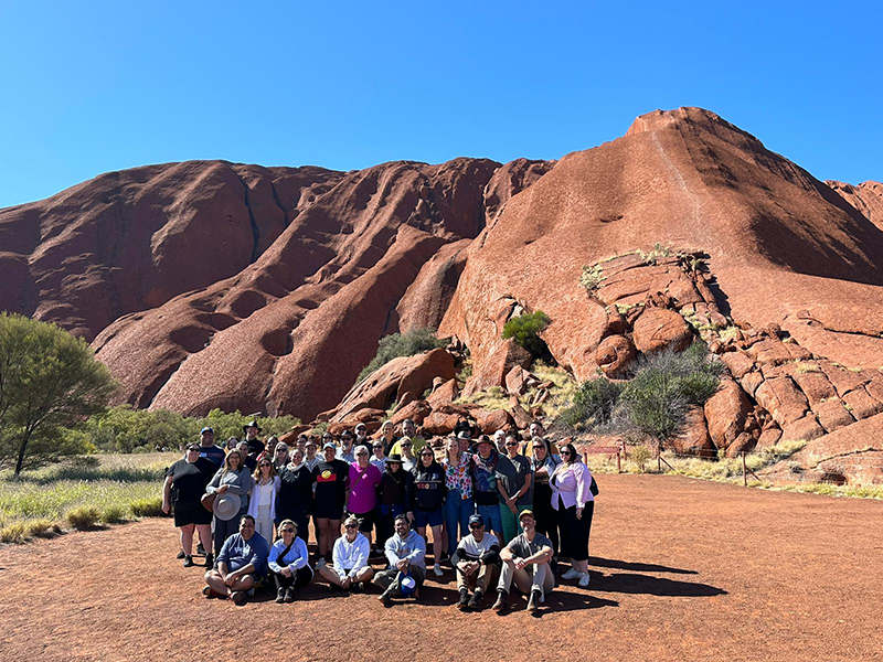 The EIELP cohort during an on-Country learning experience at Uluru
