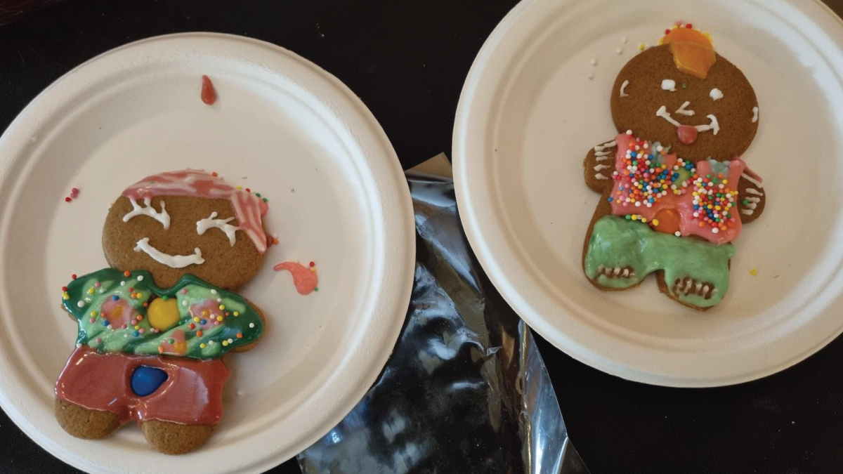 Two decorated gingerbread men