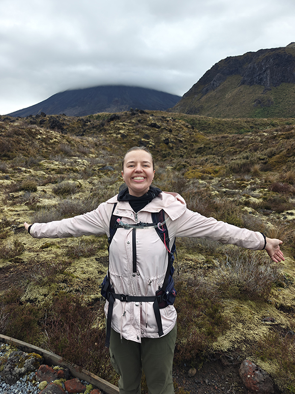 Hiking the Tongariro Crossing in New Zealand.