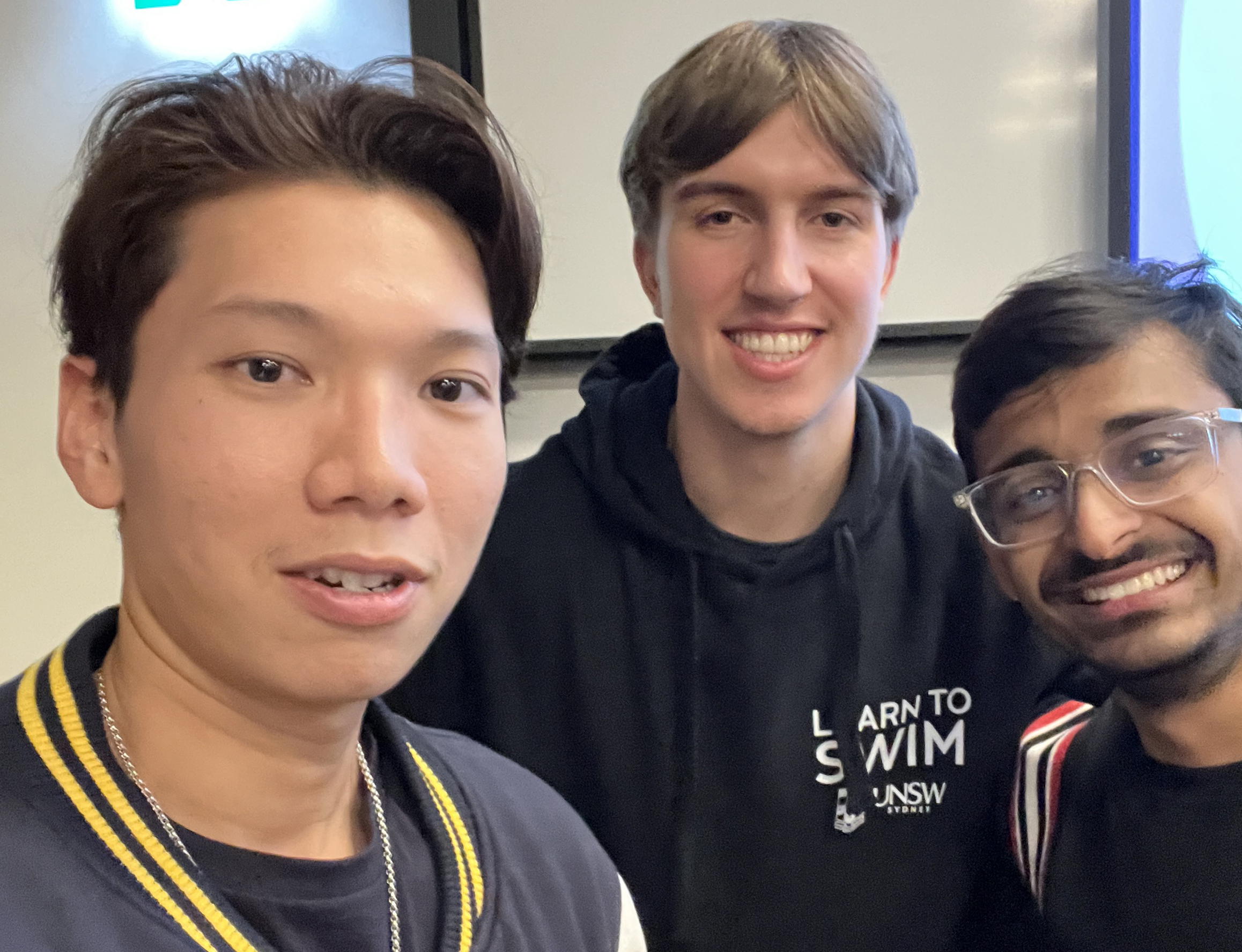 Three young men in a selfie