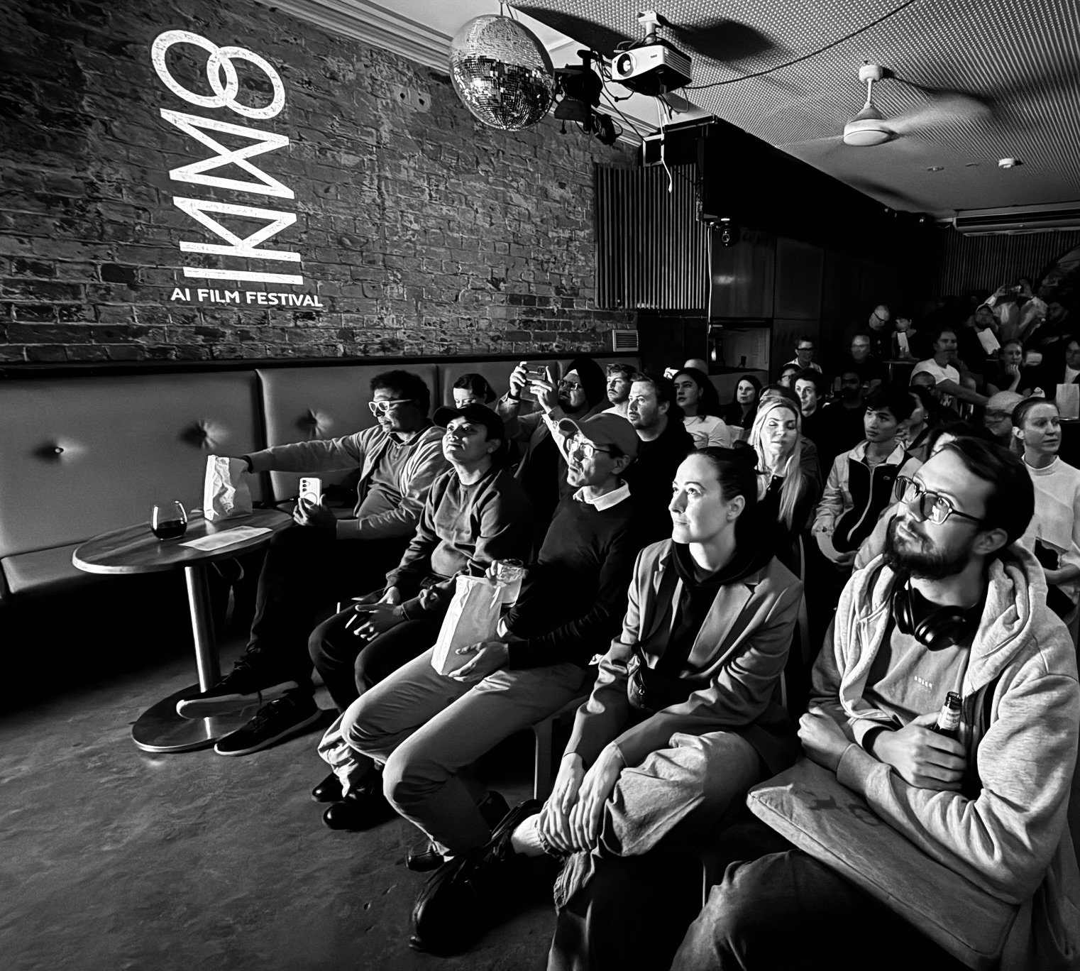 The audience at the April 2025 test screening of OMNI 0.5.