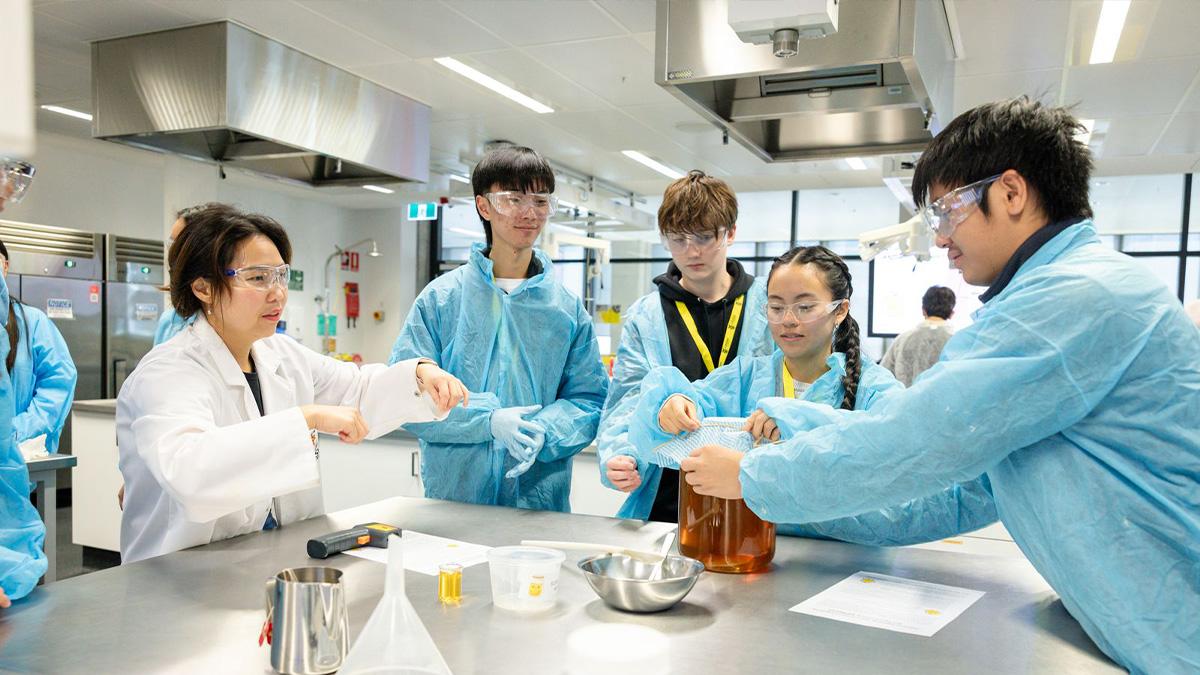 students in a lab