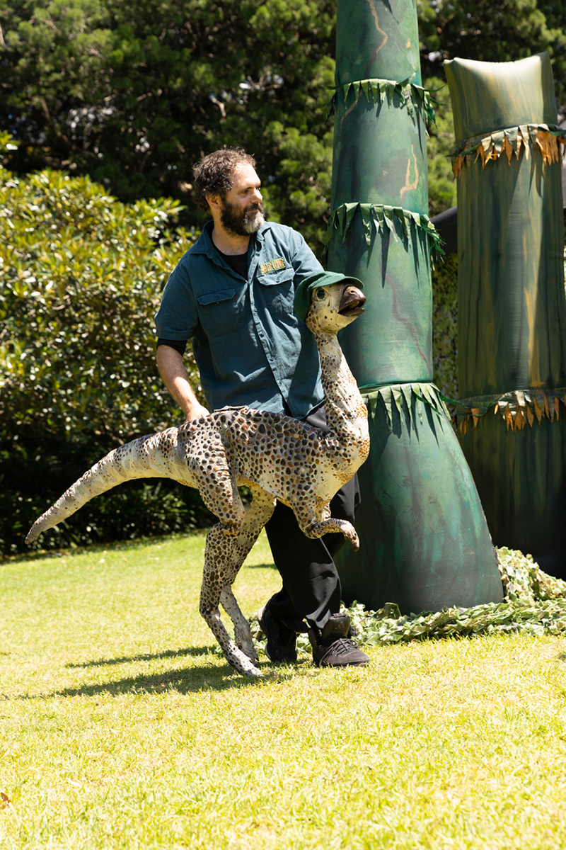 Miles with his therapod costume