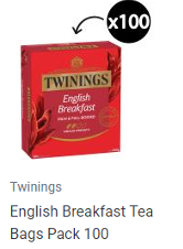 Screenshot of Twinings tea on the Winc store