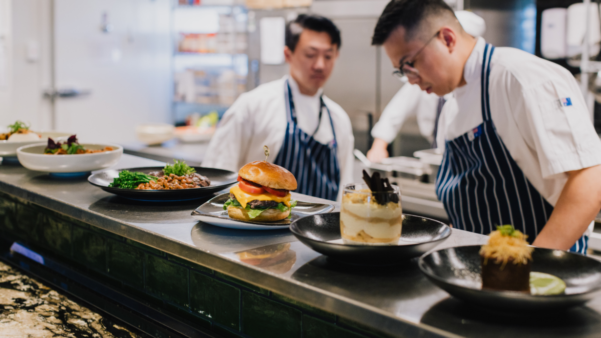 Lunch at the Lounge being prepared by the chefs.