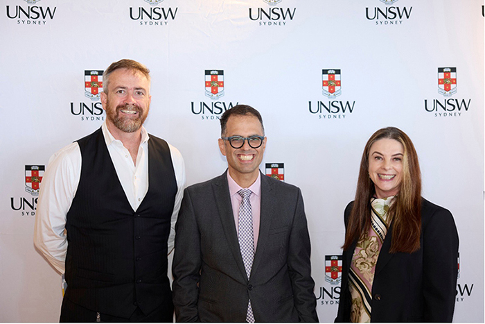 UNSW Vice-Chancellor and President Professor Attila Brungs, NSW Treasurer Daniel Mookhey, and Deputy Vice-Chancellor Research and Enterprise Professor Bronwyn Fox AO at the launch of High Street Ventures.