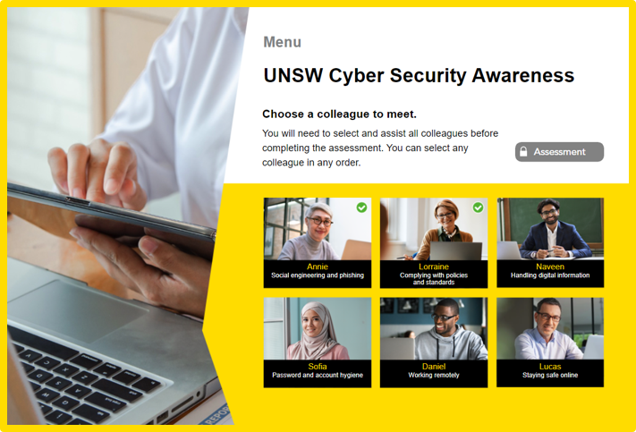The UNSW Cyber Security Awareness module website