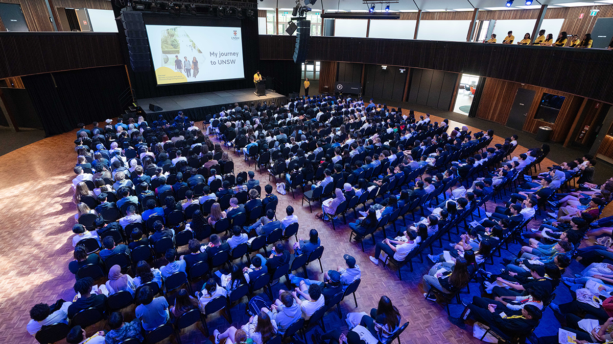 Year 11 students gathered in a hall for the Gateway On-Campus Day
