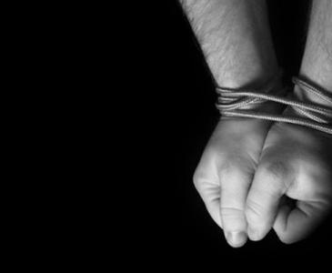 hands tied with rope