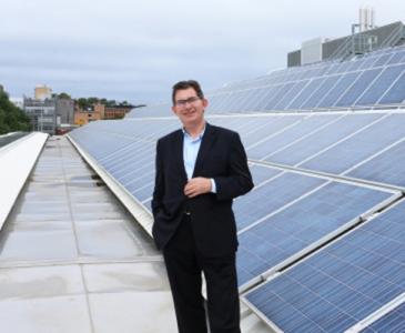 Professor Ian Jacobs announces solar energy agreement