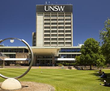 View across UNSW Library Lawn on a sunny day