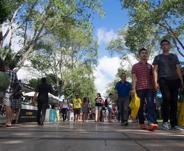 students on campus