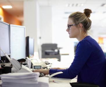 Woman working at computer