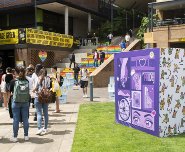 People below the Basser steps during Diversity Festival 2022