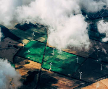 Clouds over a wind farm