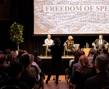 Freedom of Speech panel, George Williams, Eileen Baldry, Ian Jacobs and Rob Brooks