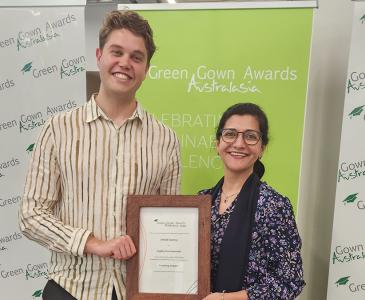 Members of the UNSW sustainability team receive the Highly Commended award at the Green Gown Awards.