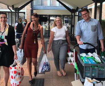 UNSW staff with It's in the bag donations