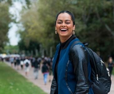 Female student walking down the UNSW mall