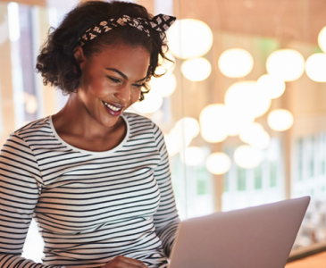 Woman using a laptop