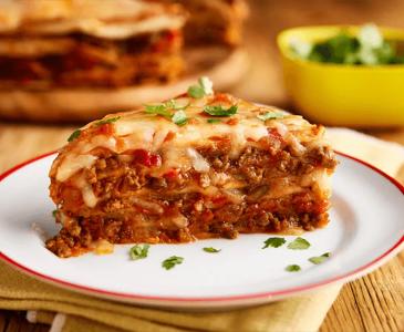 A plate with lasagne 