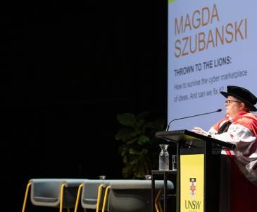 Magda Szubanski speaking 