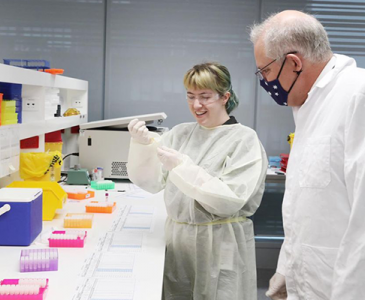 Prime Minister Scott Morrison visited Scientia Clinical Research where early phase clinical trials for the Novavax COVID-19 vaccine are underway.