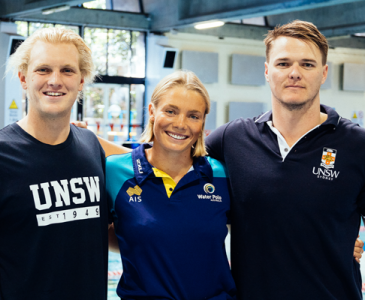 Three UNSW students at a pool