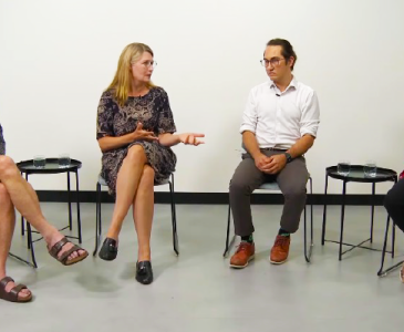 Professor Toby Walsh, Professor Cath Ellis, Associate Professor Sam Kirshner and Professor Lyria Bennett Moses sitting in a panel