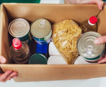 Food donations in a box