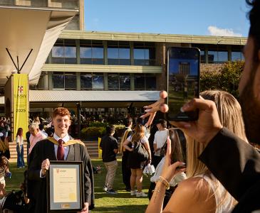 Taking photo on campus