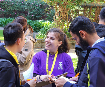 Students during a speed-friending event on campus at O-Week