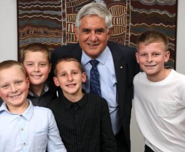 The Hon Ken Wyatt AM, MP with Jacob and his brothers
