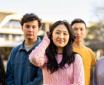 A group of students facing the camera