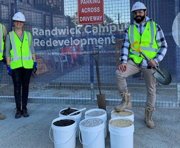 soil scientists collecting samples from Randwick Precinct