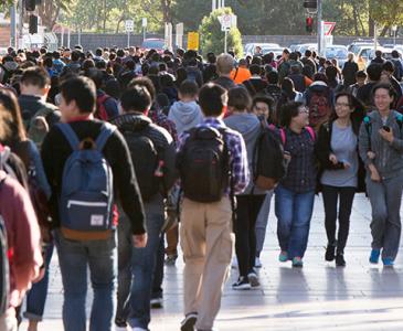 students on campus