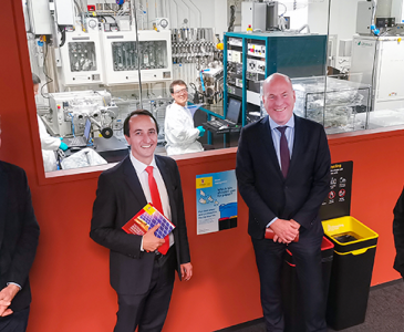 Professor Alistair Sproul, Head of School of Photovoltaic and Renewable Energy Engineering, Mr Dave Sharma MP, Mr Trent Zimmerman MP, Professor Renate Egan, Deputy Head of School (Industry and Engagement) and leader of the UNSW activity in the Australian Centre for Advanced Photovoltaics