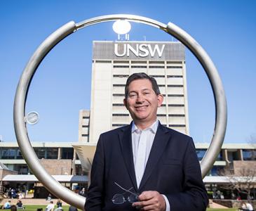 President and Vice-Chancellor Professor Ian Jacobs on the Library Lawn