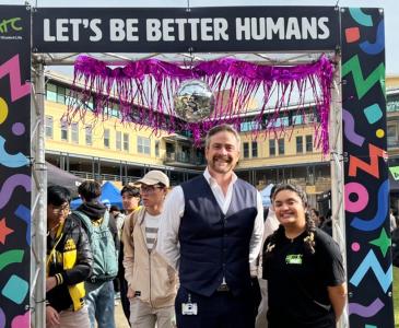 UNSW Vice-Chancellor Professor Attila Brungs joins students at the Quad during Respect Week