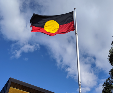 The Aboriginal flag is raised on the UNSW Kensington campus