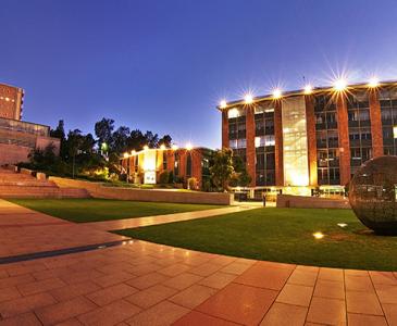 UNSW campus lit up at night