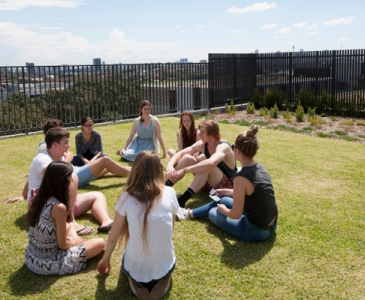 Students sitting in a circle