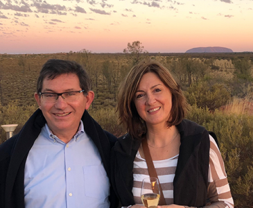 Professor Ian Jacobs and wife Chris at Uluru