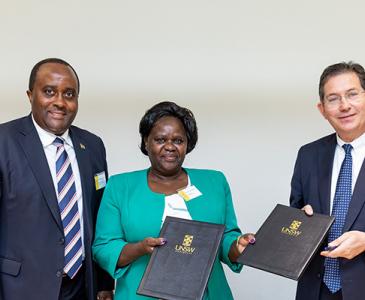 Mr Isaiya Kabira, Professor Teresa Akenga and Professor Ian Jacobs