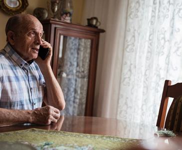 Senior man talking on his phone