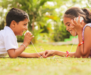 Two children playing