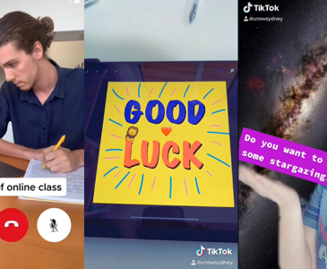 Screenshots from UNSW Sydney's TikTok account