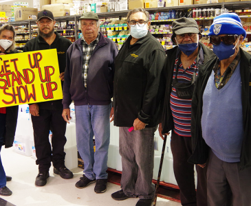 Dharriwaa Elders Group staff and Elders protesting the need to buy bottled water given the poor quality of Walgett’s tap water