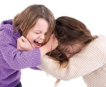 Two children fighting